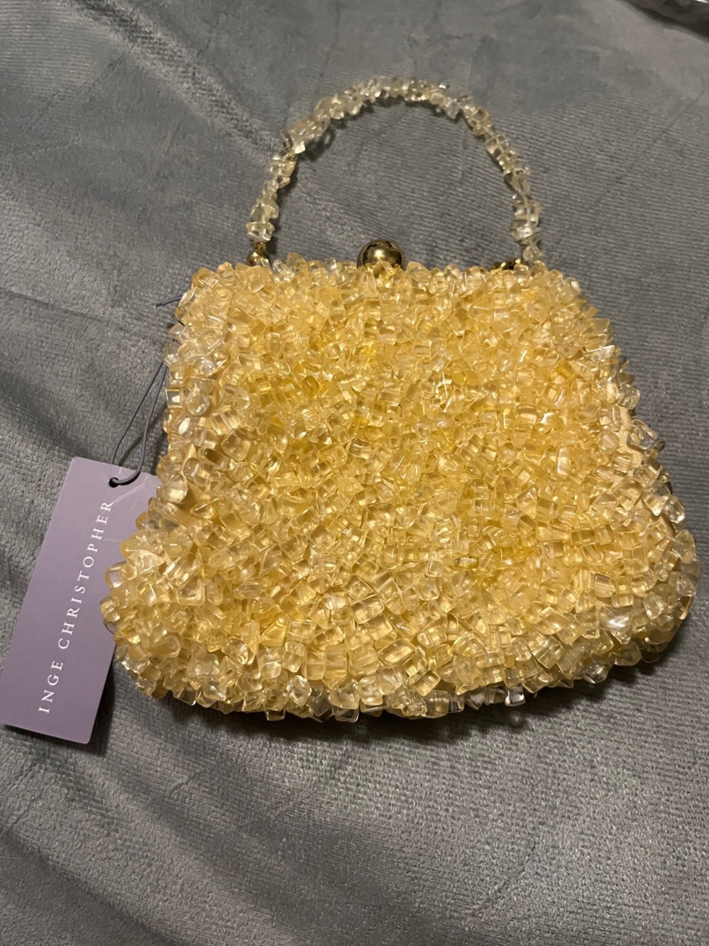 Inge Christopher Citrine Stone Evening Bag